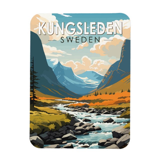 Kungsleden Sweden Travel Art Vintage Magnet (Vertical)