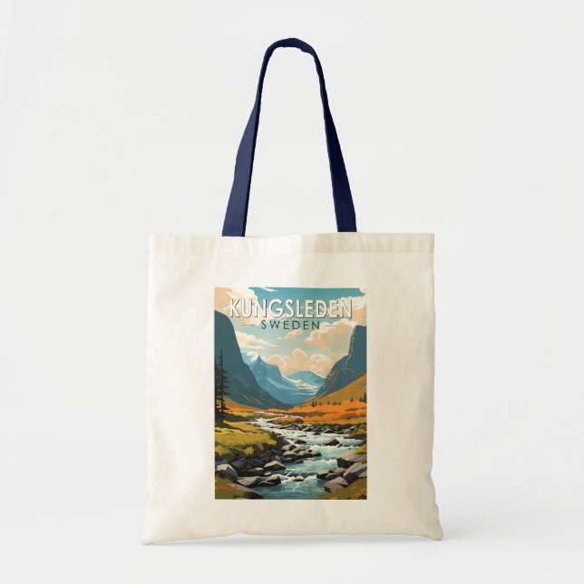 Kungsleden Sweden Travel Art Vintage Tote Bag (Front)