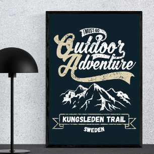 Kungsleden Trail in Lapland, Sweden - Vintage Poster