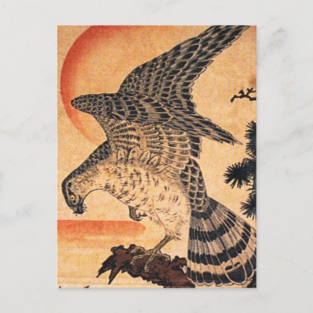 Kuniyoshi Hawk Postcard (Front)
