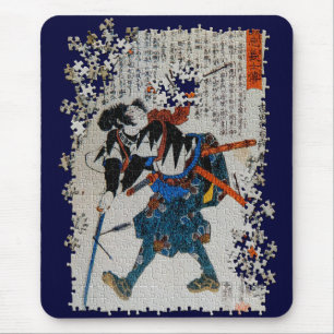 Kuniyoshi ronin puzzle Yoshida Sadaemon Kanesada Mouse Mat