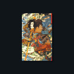 Kuniyoshi Samurai Canvas Print<br><div class="desc">Kuniyoshi Samurai canvas print. Ukiyo-e woodblock from Edo Period Japan. Utagawa Kuniyoshi designed some of the most vibrant and impressive samurai paintings of the Edo period. His depiction of Shimamura Danjo Takanori features the samurai in full armour wielding his naginata while riding the waves of the sea on the backs...</div>