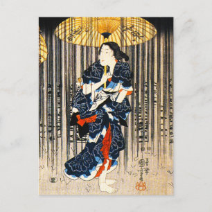 Kuniyoshi Three Women With Umbrellas Postcard
