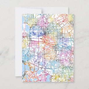 Kunshan China City Map Postcard