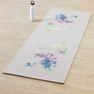Künstlerische Weltkarte Yoga Mat