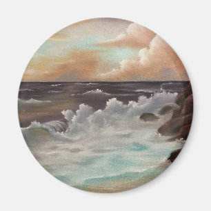 Kunstmalerei "Meeresrauschen" Bob Ross Magnet