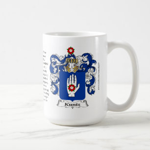 Kuntz, the Origin, the Meaning and the Crest Coffee Mug