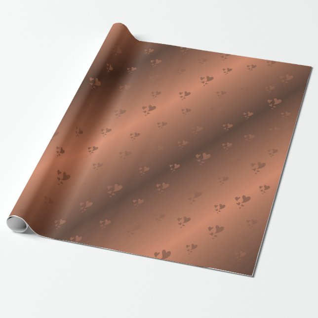 kupfer,brown,christmas, hearts, xmas, shiny, wrapping paper (Unrolled)