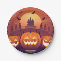 Kürbis Halloween Pappteller - fun Halloween P