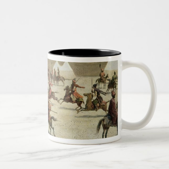 Kurdish and Tatar Warriors at Sadar Abbat, Armenia Two-Tone Coffee Mug (Right)