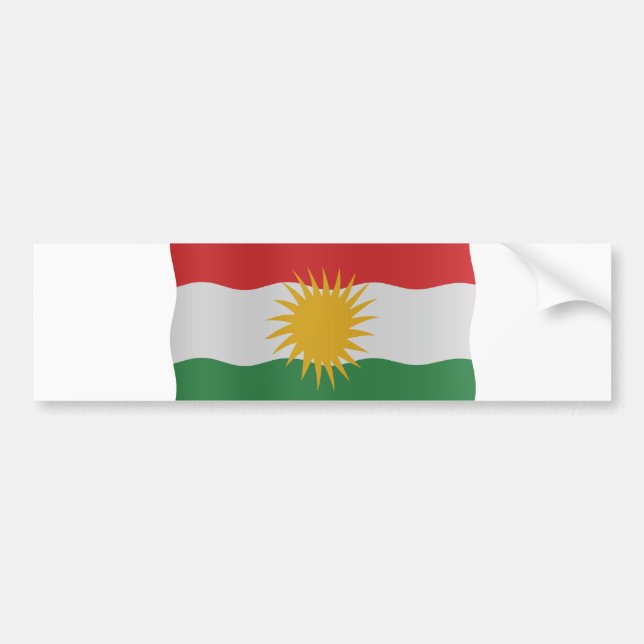 Kurdish flag bumper sticker (Front)