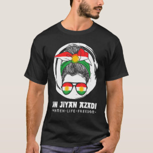 Kurdish Flag. JIN-JIYAN-AZADI Support Kurdish wome T-Shirt