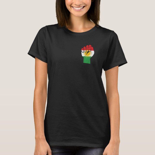 Kurdish Flag JIN JIYAN AZADI Support Kurdish women T-Shirt (Front)