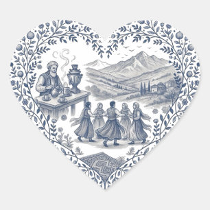 Kurdish Heritage Heart Design Sticker