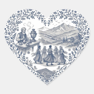 Kurdish Heritage Heart Design Sticker
