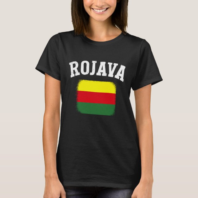 Kurdish Kurds Rojava Flag Freedom Kurdistan T-Shirt (Front)