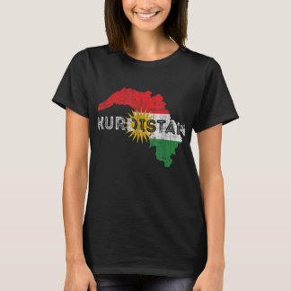 Kurdish Map and Flag Souvenir - Distressed Kurdist T-Shirt