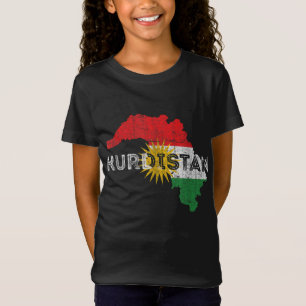 Kurdish Map and Flag Souvenir - Distressed Kurdist T-Shirt
