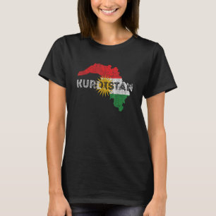 Kurdish Map and Flag Souvenir - Distressed Kurdist T-Shirt