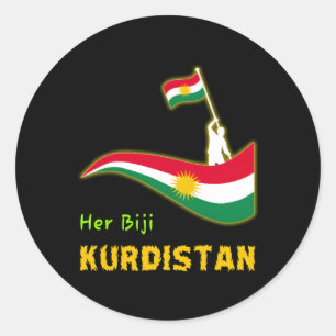 Kurdishkurd Kurdistan Flag Classic Round Sticker