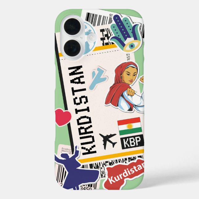 Kurdistan Boarding Pass Case-Mate iPhone Case (Back)