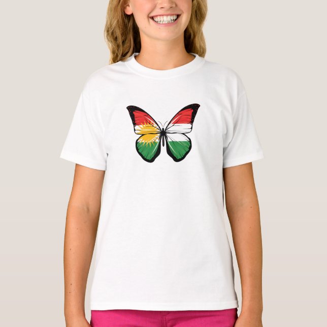 Kurdistan Butterfly Flag T-Shirt (Front)