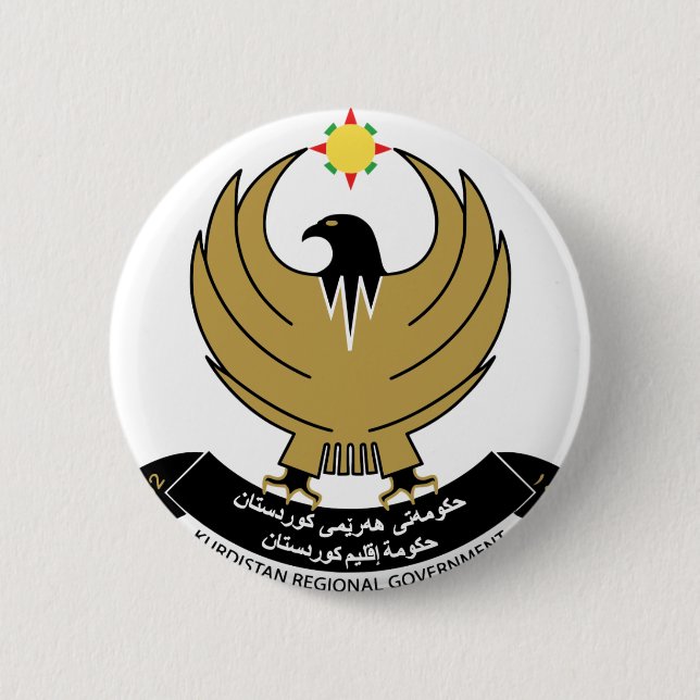 kurdistan emblem 6 cm round badge (Front)
