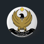 kurdistan emblem 6 cm round badge<br><div class="desc">Coat of arms of Kurdistan Regional Government. The Coat of arms of the Kurdistan Regional Government is an eagle holding a sun on his wings. The sun is formed of the three colours of red, yellow and green which represent the Kurdish flag. In the later version of the warms, the...</div>