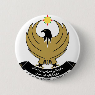 kurdistan emblem 6 cm round badge