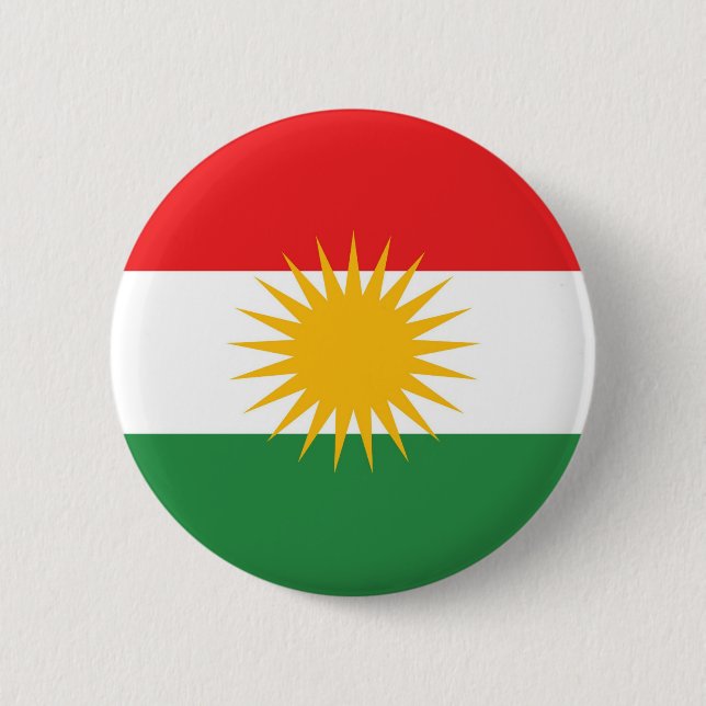 Kurdistan ethnic flag 6 cm round badge (Front)