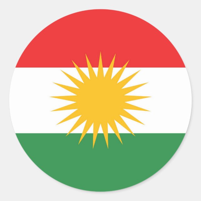 Kurdistan ethnic flag classic round sticker (Front)