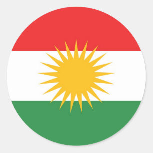 Kurdistan ethnic flag classic round sticker