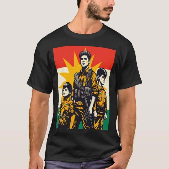 Kurdistan Flag Active T-Shirt (Front)