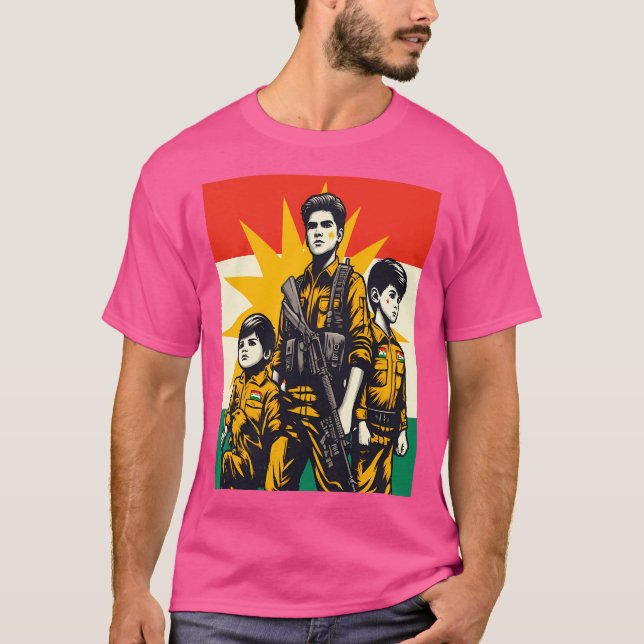 Kurdistan Flag Active T-Shirt (Front)