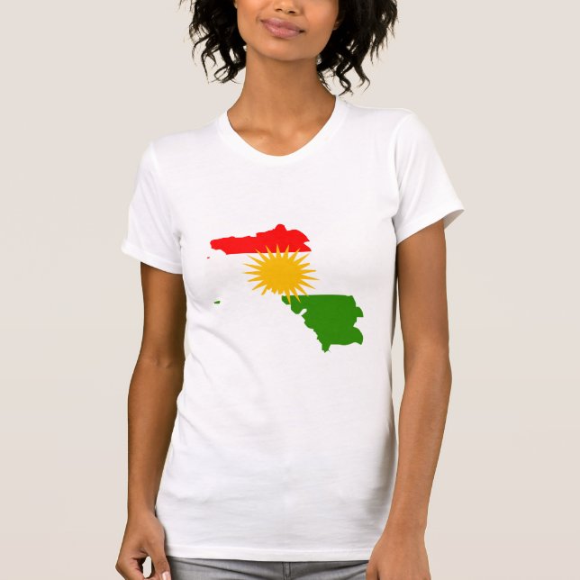Kurdistan Flag Map full size T-Shirt (Front)