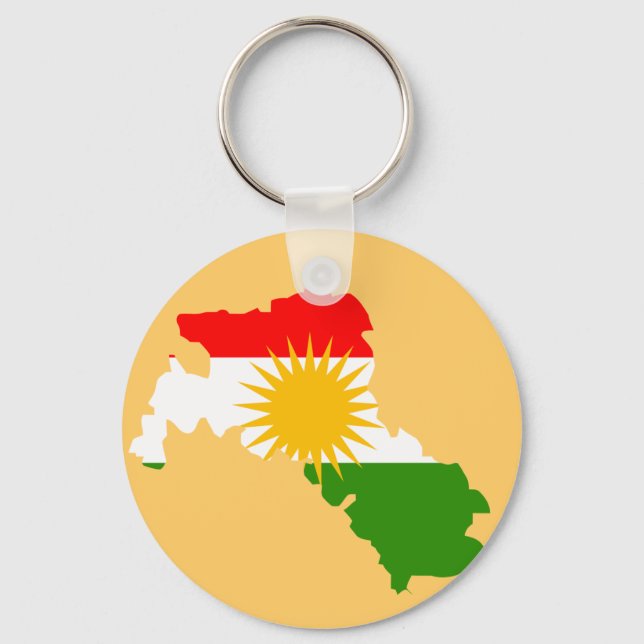 Kurdistan flag map key ring (Front)