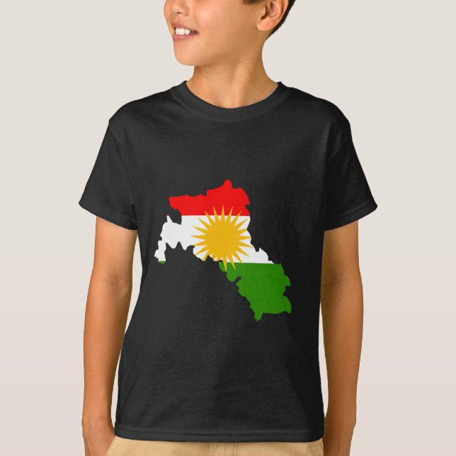 Kurdistan flag map T-Shirt (Front)
