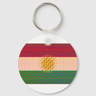 Kurdistan Flag Psychedelic Key Ring