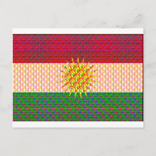 Kurdistan Flag Psychedelic Postcard