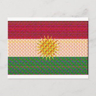 Kurdistan Flag Psychedelic Postcard