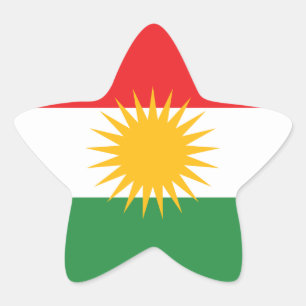 Kurdistan Flag Star Sticker