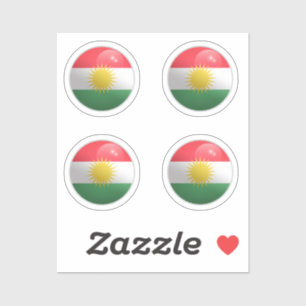 Kurdistan Glossy Circle Flag