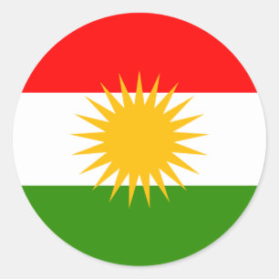 Kurdistan High quality Flag Classic Round Sticker