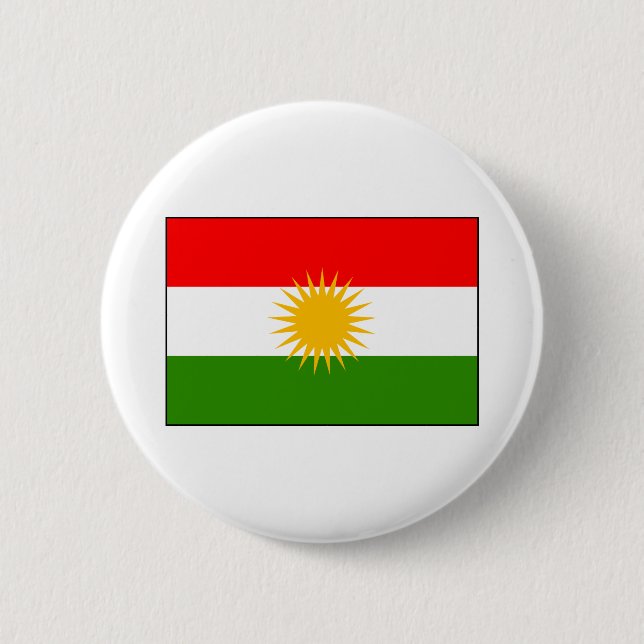 Kurdistan Iraq Flag 6 Cm Round Badge (Front)