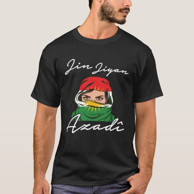Kurdistan Jin Jiyan Azadi Flag T-Shirt (Front)