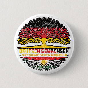 Kurdistan Kurdisch Deutsch Deutschland Baum Wurzel 6 Cm Round Badge