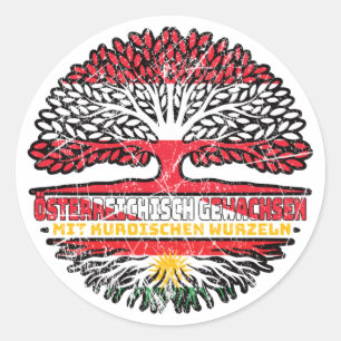 Kurdistan Kurdisch Österreichisch Baum Classic Round Sticker