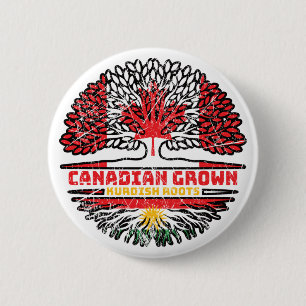 Kurdistan Kurdish Canadian Canada Tree Roots Flag 6 Cm Round Badge