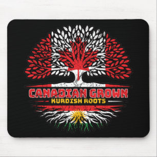 Kurdistan Kurdish Canadian Canada Tree Roots Flag Mouse Mat