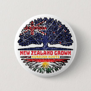 Kurdistan Kurdish New Zealander New Zealand Tree 6 Cm Round Badge